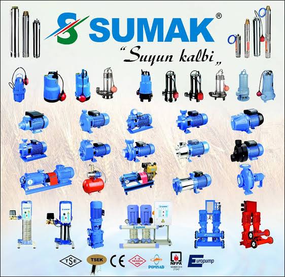 Sumak Pompa, Sumak Hidrofor, Sumak Dalgıç Pompa Sumak  Fiyat Listesi