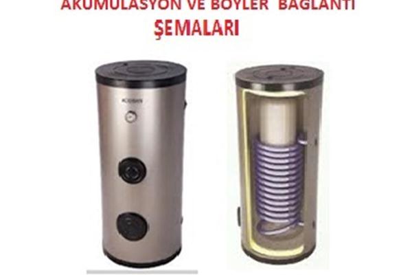 Tek ve Çift Serpantinli Boyler ve Akümülasyon Tankı Bağlantı Şeması