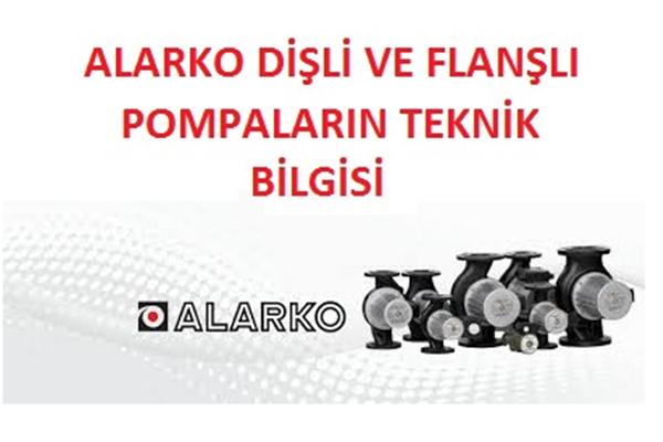 Alarko Rekorlu ve Flanşlı 3 Hızlı Sirkülasyon Pompası Seçim Abağı ve Teknik Bilgi