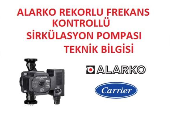 Alarko Rekor Frekans Kontrollü Sirkülasyon Pompası Seçim Abağı ve Seçim Abağı ve Teknik Bilgisi