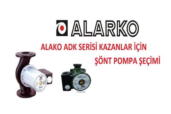 Alarko ADK Serisi Kazanlar için Şönt Pompa Seçim,