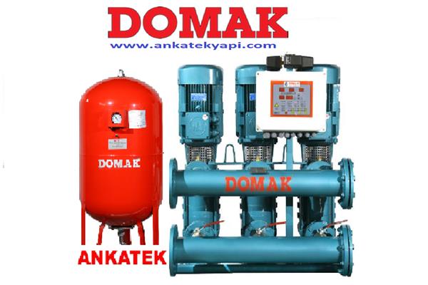 Domak Döküm Gövdeli Üç Pompalı Hidroforlar